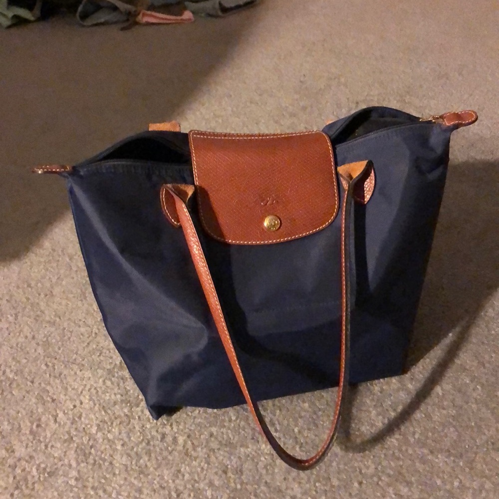 Longchamp Le Pliage Small Shoulder Tote Blue
